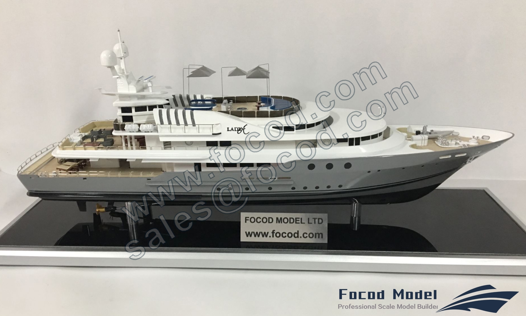 custom made model of 55m superyacht